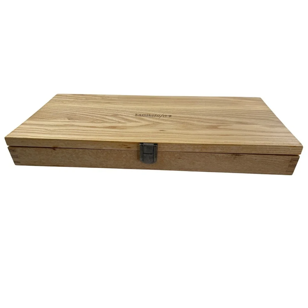 Kamikoto Kanpeki 3-Piece Japanese Honshu Steel Knife Set with Wood Case Box